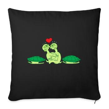 Naked Turtles Making Love - Sofa pillowcase 17,3'' x 17,3'' (45 x 45 cm) - black - Front