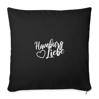 Hamburg love - Sofa pillowcase 17,3'' x 17,3'' (45 x 45 cm) - black - Front