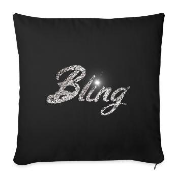 Bling Glitzer Party - Sofakissenbezug 45 x 45 cm - Schwarz - Vorne