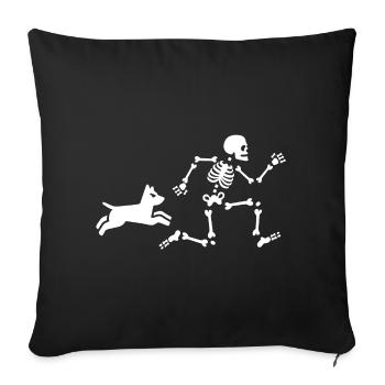 Dog mom entraineur de chien squelette os - Housse de coussin décorative 45 x 45 cm - noir - Devant