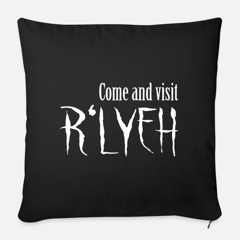 Come and visit R'lyeh - Cthulhu / Lovecraft - Sofakissenbezug 45 x 45 cm - Schwarz