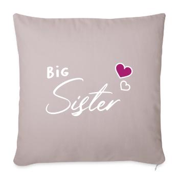 Big sister siblings heart - Sofa pillowcase 17,3'' x 17,3'' (45 x 45 cm) - light taupe - Front