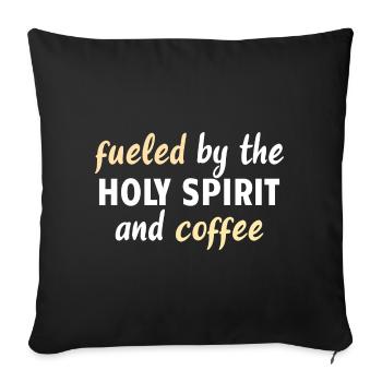 CAFÉ / JÉSUS: Saint-Esprit et café - Housse de coussin décorative 45 x 45 cm - noir - Devant