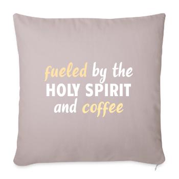 COFFEE / JESUS: Holy Spirit And Coffee - Sofa pillowcase 17,3'' x 17,3'' (45 x 45 cm) - light taupe - Front