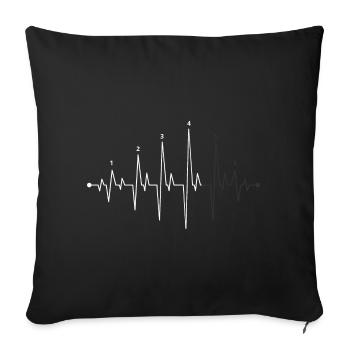 Pulse Wave Heartbeat Graphic - Sofa pillowcase 17,3'' x 17,3'' (45 x 45 cm) - black - Front