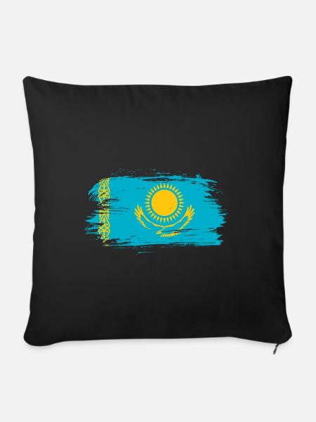Kasachstan Flagge - Sofakissenbezug 45 x 45 cm - Schwarz