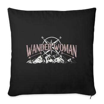 Wander Woman Hiking Wandern Frauen - Sofakissenbezug 45 x 45 cm - Schwarz - Vorne
