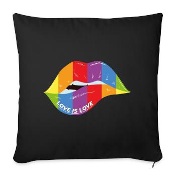 L'amour est l'amour - Kiss - Housse de coussin décorative 45 x 45 cm - noir - Devant