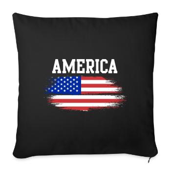 Flaggenbrush Americana - Sofakissenbezug 45 x 45 cm - Schwarz - Vorne