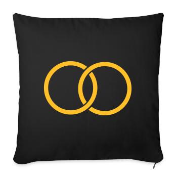 Alliances - Mariage - Alliance - Housse de coussin décorative 45 x 45 cm - noir - Devant