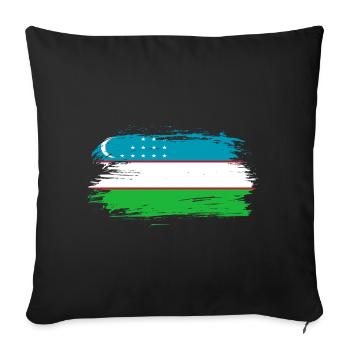 Drapeau drapeau Ouzbékistan - Housse de coussin décorative 45 x 45 cm - noir - Devant