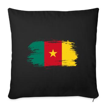 Cameroon flag flag - Sofa pillowcase 17,3'' x 17,3'' (45 x 45 cm) - black - Front