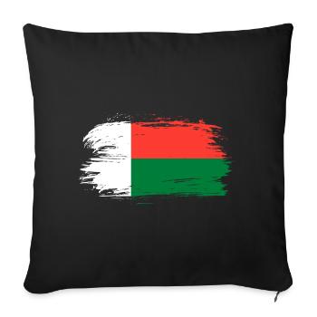 Bannière du drapeau de Madagascar - Housse de coussin décorative 45 x 45 cm - noir - Devant