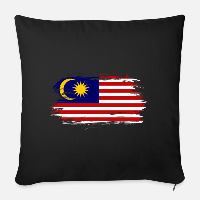 Malaysia Fahne Flagge - Sofakissenbezug 45 x 45 cm - Schwarz