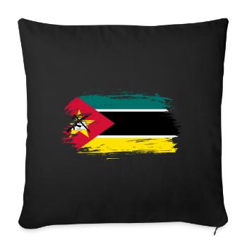 Mozambique ensign flag - Sofa pillowcase 17,3'' x 17,3'' (45 x 45 cm) - black - Front