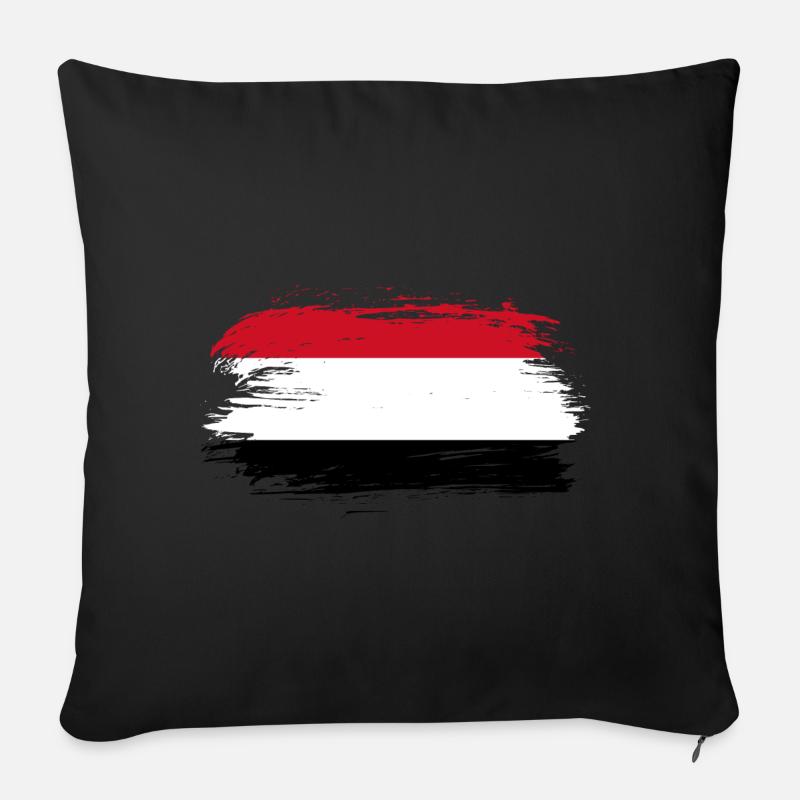 Yemen flag flag - Sofa pillowcase 17,3'' x 17,3'' (45 x 45 cm) - black