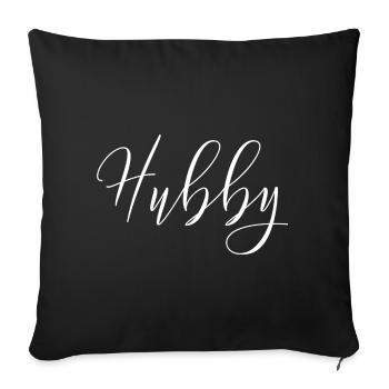 Men's Hubby Wifey Just Married Tee Couples T-Shirt - Sofakissenbezug 45 x 45 cm - Schwarz - Vorne