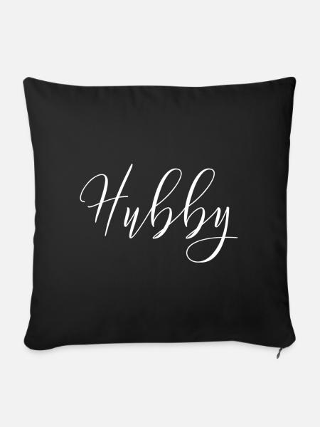 Men's Hubby Wifey Just Married Tee Couples T-Shirt - Sofakissenbezug 45 x 45 cm - Schwarz