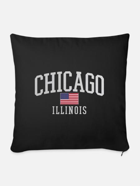 Chicago Flag Arc Emblem - Sofakissenbezug 45 x 45 cm - Schwarz