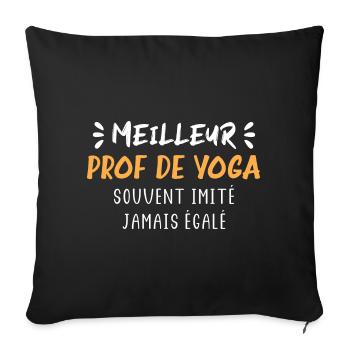 Souvent imité jamais égalé meilleur prof de yoga - Housse de coussin décorative 45 x 45 cm - noir - Devant