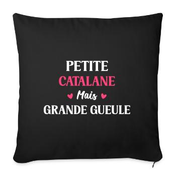 Petite catalane mais grande gueule - Housse de coussin décorative 45 x 45 cm - noir - Devant