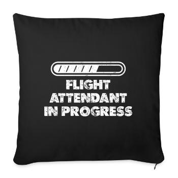 Flight Attendant In Progress Flugzeug Aviation Lov - Sofakissenbezug 45 x 45 cm - Schwarz - Vorne