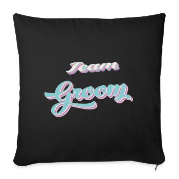 Team du marié team groom - Housse de coussin décorative 45 x 45 cm - noir - Devant
