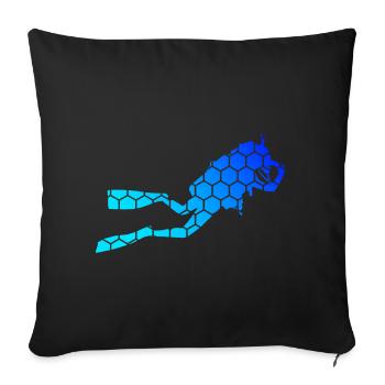 Diving Damen Diver Scuba Diver Herren Free Dive - Sofakissenbezug 45 x 45 cm - Schwarz - Vorne