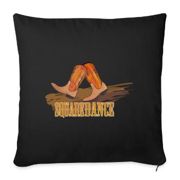 Square Dance - Cowboystiefel auf dem Parkett - Sofakissenbezug 45 x 45 cm - Schwarz - Vorne