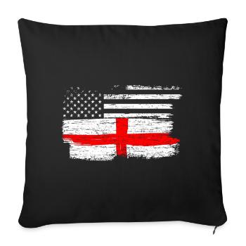 Grunge Flag Fusion USA UK Cross - Sofa pillowcase 17,3'' x 17,3'' (45 x 45 cm) - black - Front