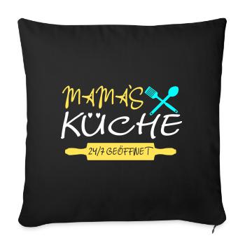Mamas Küche 24h - Sofakissenbezug 45 x 45 cm - Schwarz - Vorne