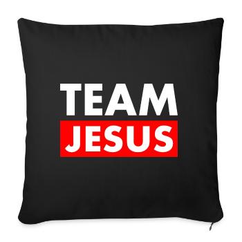 Team jesus - Sofa pillowcase 17,3'' x 17,3'' (45 x 45 cm) - black - Front