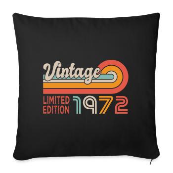 Jubiläum 50 Jahre Jahrgang 1972 retro - Sofakissenbezug 45 x 45 cm - Schwarz - Vorne