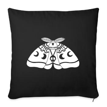 White moth - Sofa pillowcase 17,3'' x 17,3'' (45 x 45 cm) - black - Front