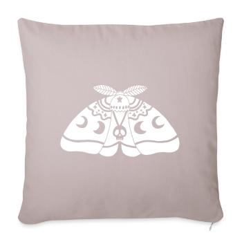 Papillon de nuit blanc - Housse de coussin décorative 45 x 45 cm - taupe clair - Devant
