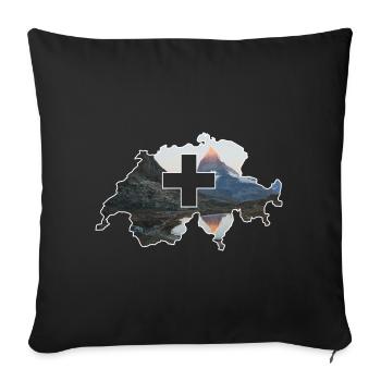 Schweiz - Sofakissenbezug 45 x 45 cm - Schwarz - Vorne