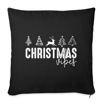 Christmas Vibes Reindeer Trees - Sofa pillowcase 17,3'' x 17,3'' (45 x 45 cm) - black - Front