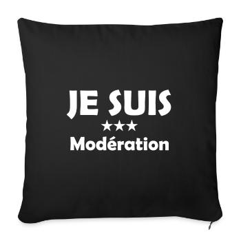 Je Suis Toujours Avec Modération Bière - Housse de coussin décorative 45 x 45 cm - noir - Devant