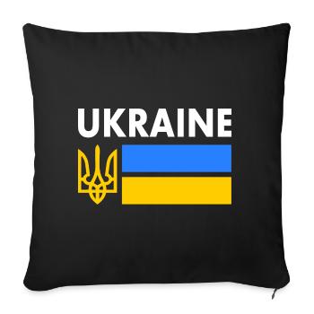 Ukraine - Housse de coussin décorative 45 x 45 cm - noir - Devant