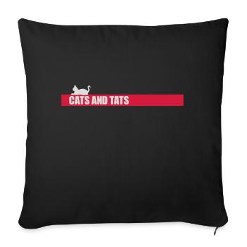 Citation de chats et de tats - Housse de coussin décorative 45 x 45 cm - noir - Devant