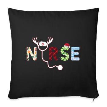 Nurse ugly Christmas - Sofa pillowcase 17,3'' x 17,3'' (45 x 45 cm) - black - Front