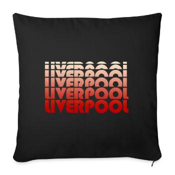 Verticale des lettres en dégradé de Liverpool - Housse de coussin décorative 45 x 45 cm - noir - Devant