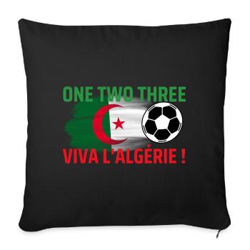 Algeria Flag Soccer  - Sofa pillowcase 17,3'' x 17,3'' (45 x 45 cm) - black - Front