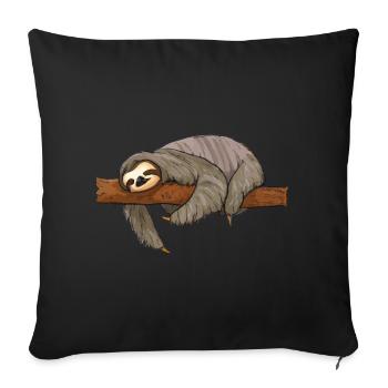 Offizielles Schlafshirt mit einem Faultier auf Ast - Sofakissenbezug 45 x 45 cm - Schwarz - Vorne