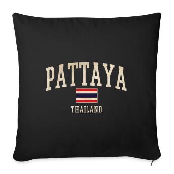 Pattaya Thailand Vintage Script - Sofa pillowcase 17,3'' x 17,3'' (45 x 45 cm) - black - Front