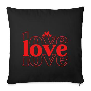 Love Love Love - Valentine Shirt - Sofa pillowcase 17,3'' x 17,3'' (45 x 45 cm) - black - Front