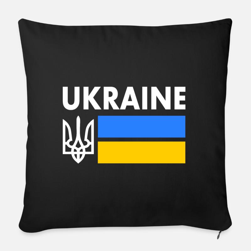 Ukraine - Sofakissenbezug 45 x 45 cm - Schwarz