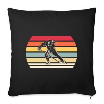 Ice Hockey Ice Hockey Women's Ice Hockey Player - Sofa pillowcase 17,3'' x 17,3'' (45 x 45 cm) - black - Front