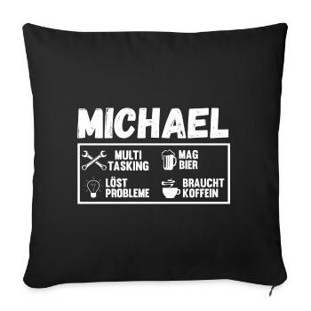 Michael - Sofakissenbezug 45 x 45 cm - Schwarz - Vorne