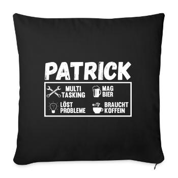Patrick - Sofakissenbezug 45 x 45 cm - Schwarz - Vorne